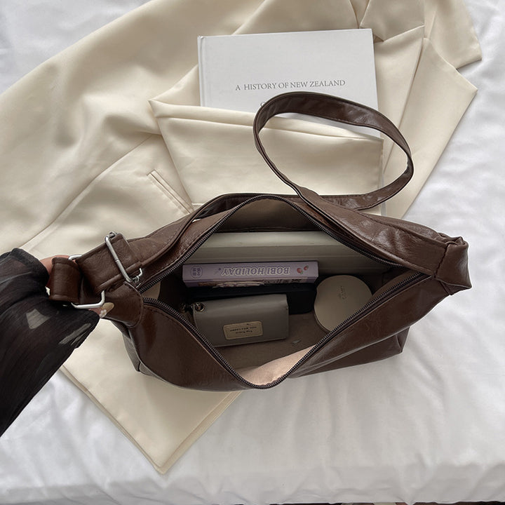 Slouchy Faux Leather Hobo Bag