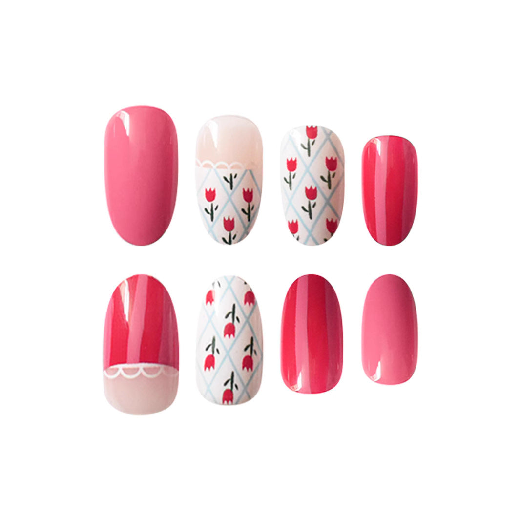 Artistic Floral Patterned Press-On Nail Art Set Stornfield