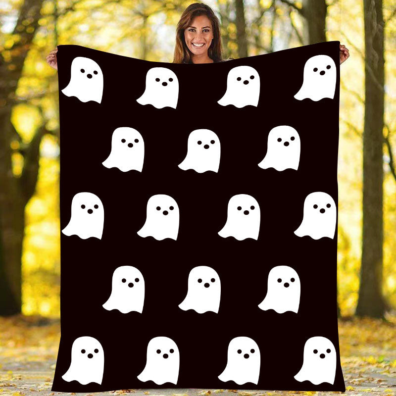 Playful Ghost Pattern Throw Blanket