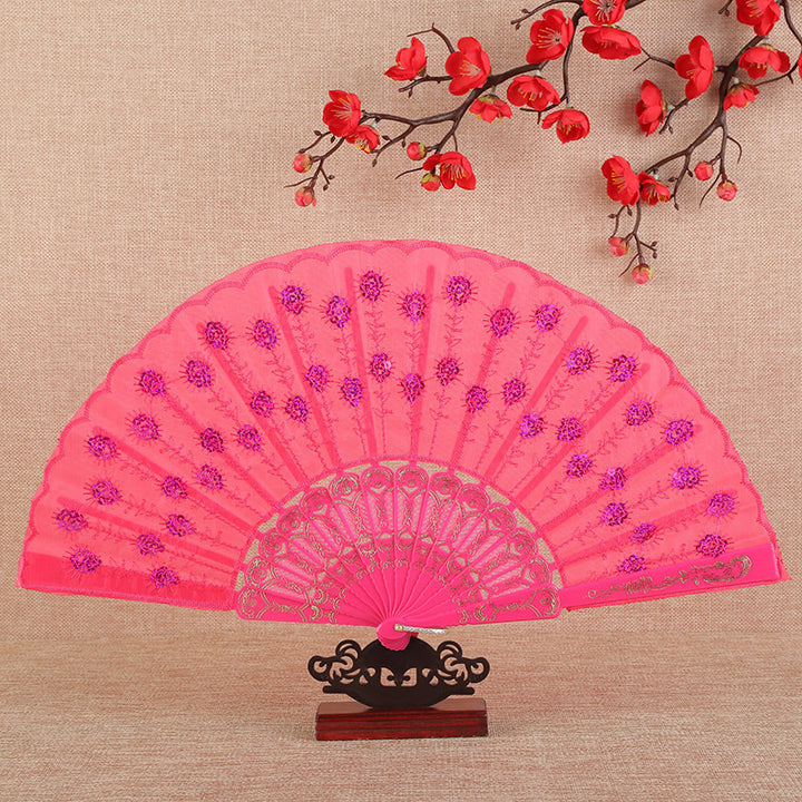 Women's folding fan with artistic decorations Stornfield