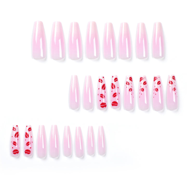 Artistic stiletto nails with lip motifs Stornfield