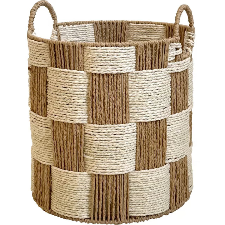 Handcrafted storage basket with carry handles Stornfield