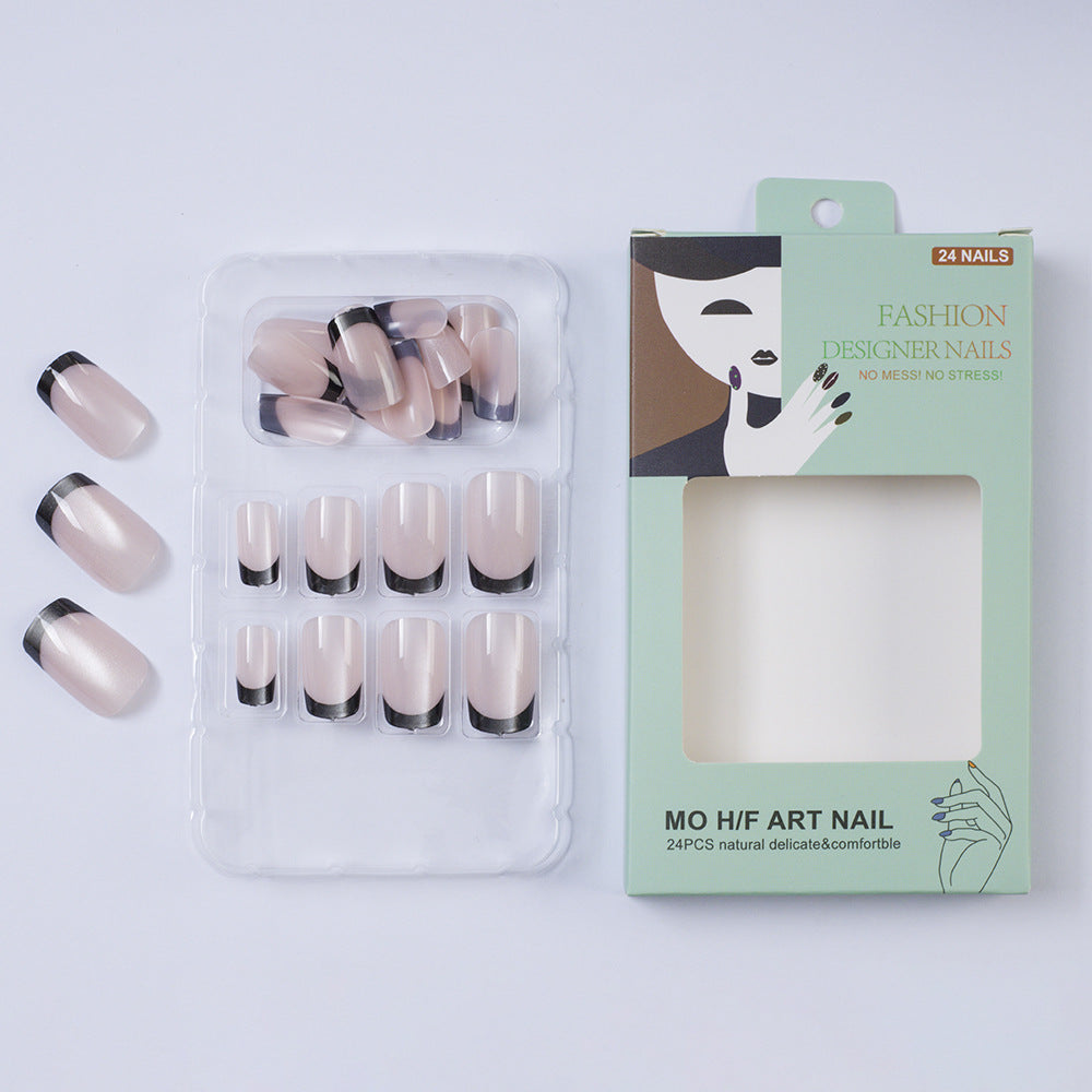 Artificial nails with contrasting French design Stornfield