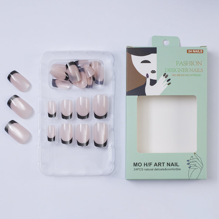 Artificial nails with contrasting French design Stornfield