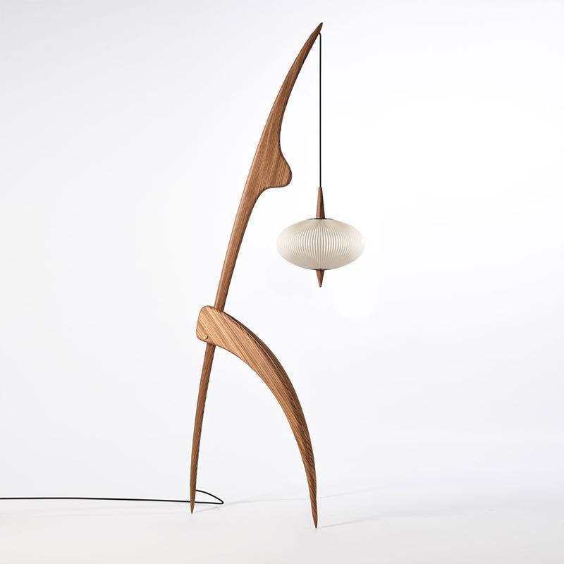 Artistic Floor Lamp with Integrated Hanging Shade