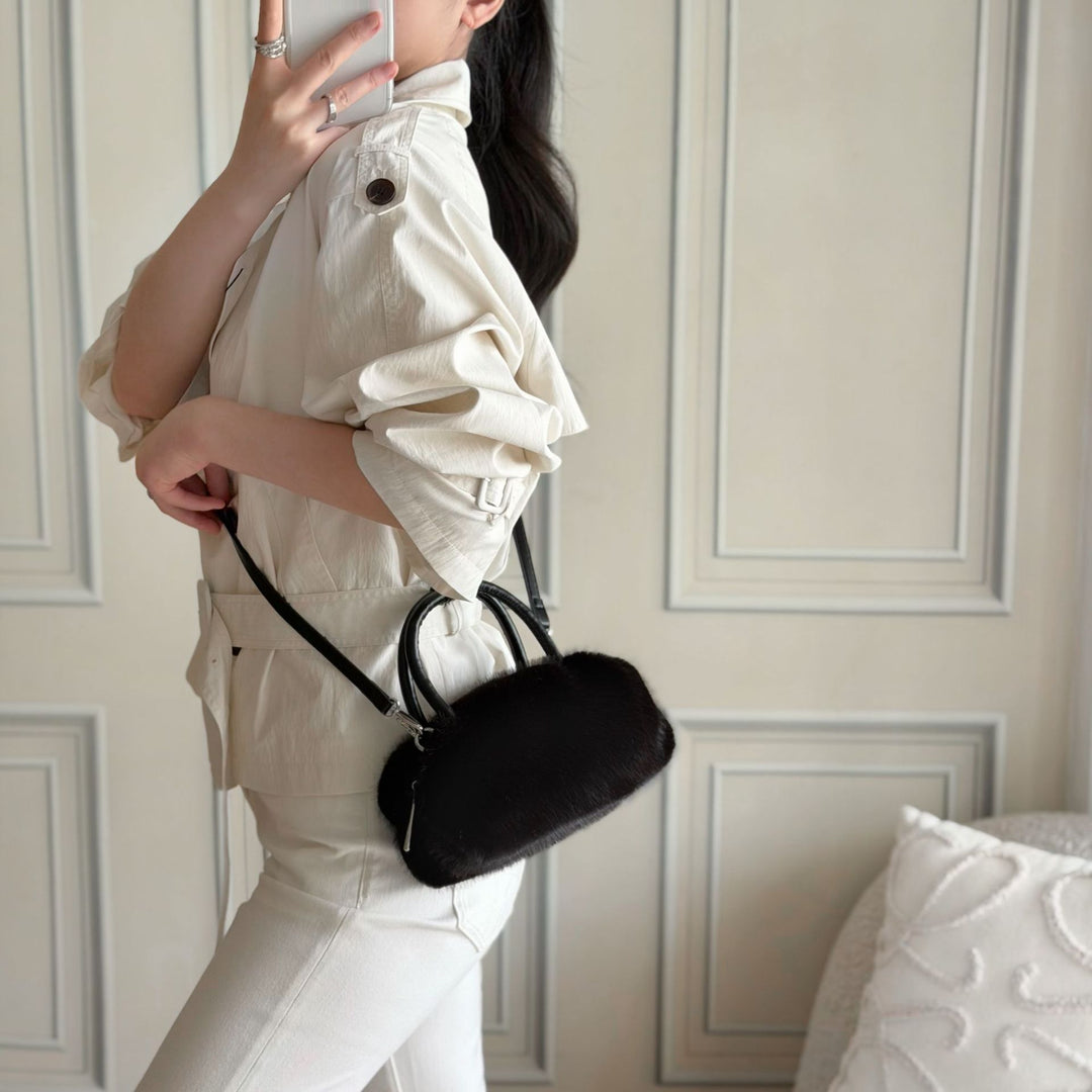 Cozy Faux Fur Handheld Purse
