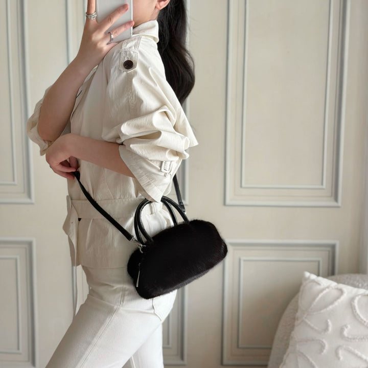 Cozy Faux Fur Handheld Purse