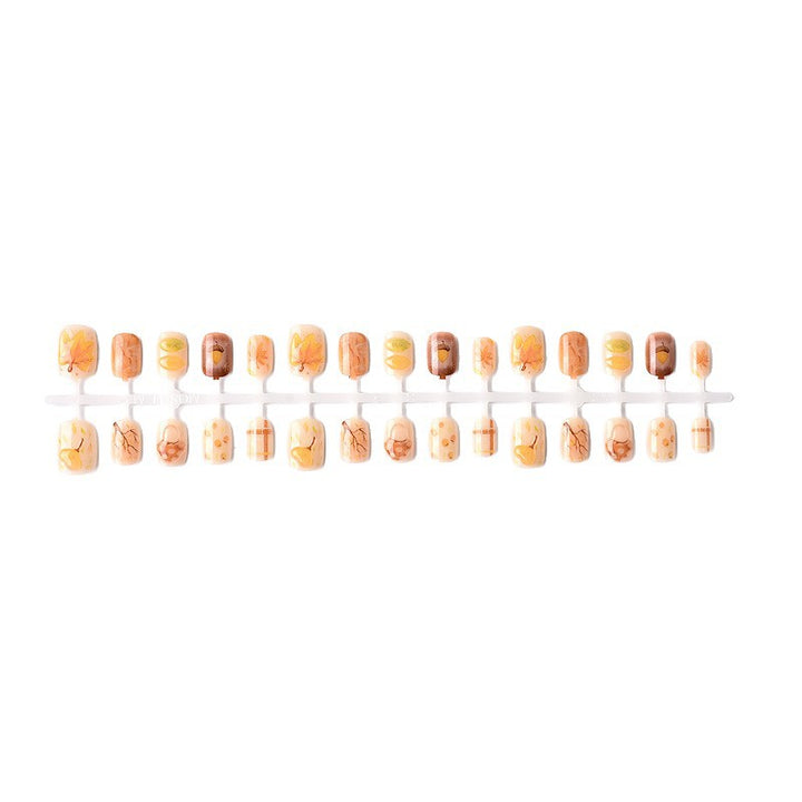 Autumn-Inspired Press-On Nail Art Set Stornfield