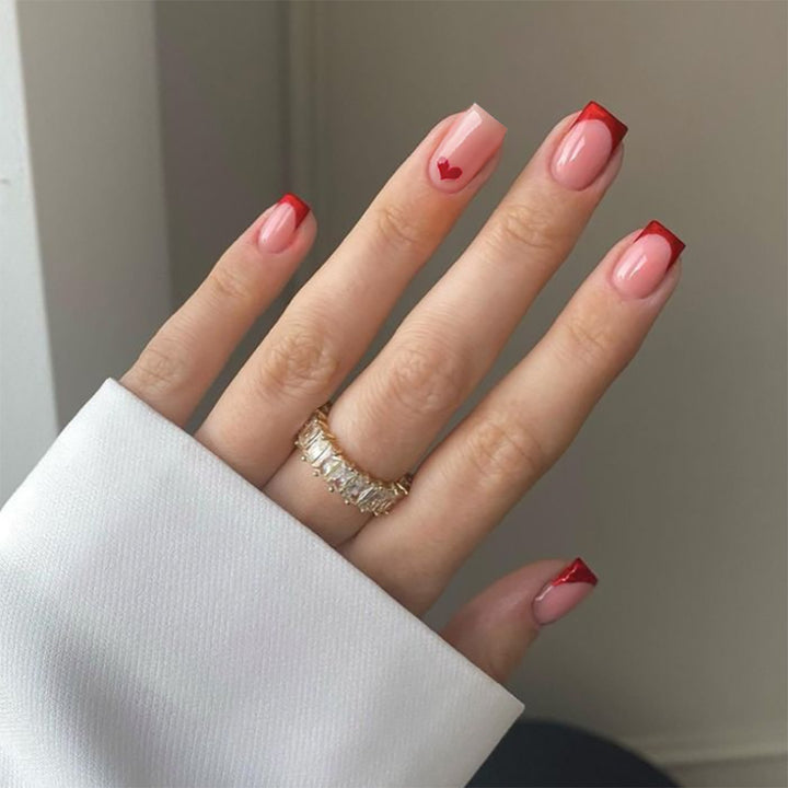 Artistic Heart-Design Press-On Nail Set Stornfield