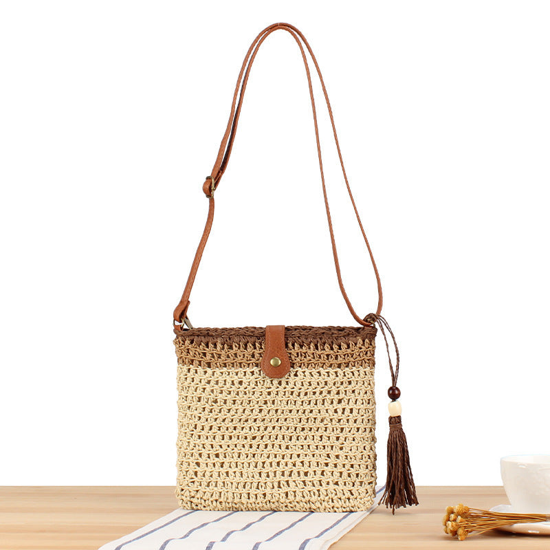 Handmade shoulder bag with tassels and leather accents Stornfield