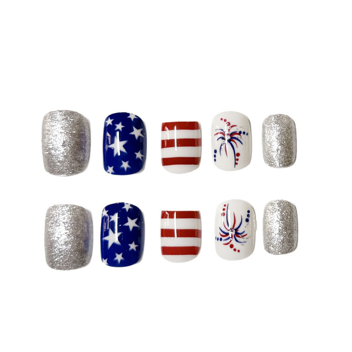 Patriotic Themed Press-On Nail Art Set Stornfield
