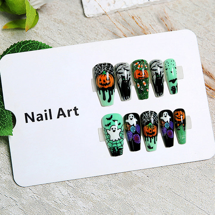 Halloween Artificial Nail Set with Creative Designs and 3D Elements Stornfield