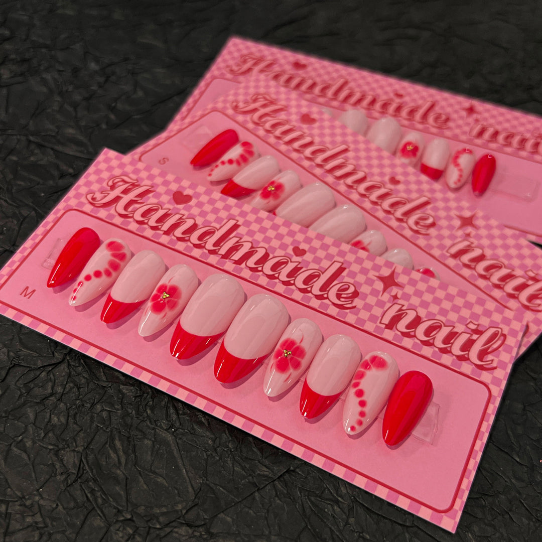 Artistic acrylic nails with floral design and trendy colors Stornfield