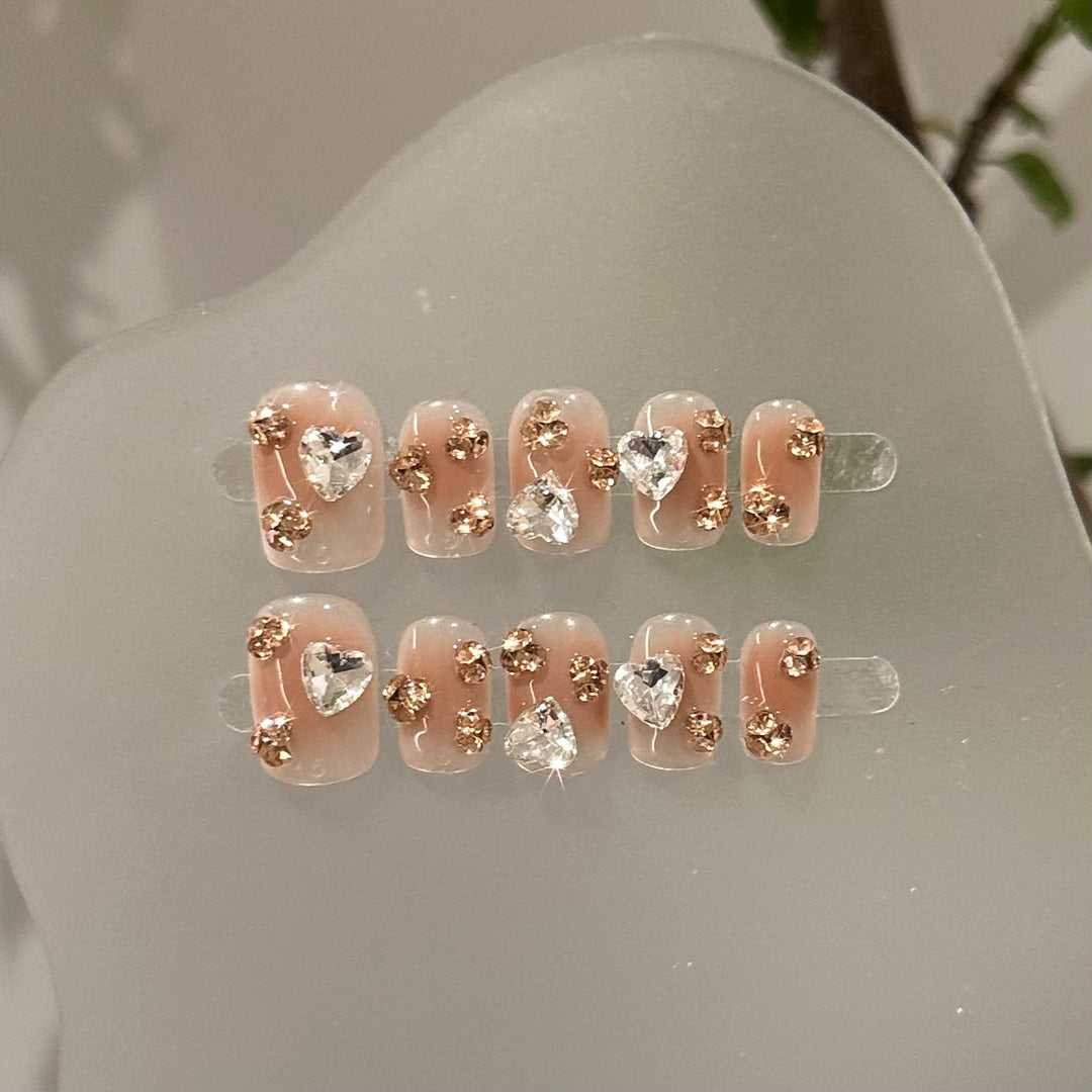 Crystal-Embellished Press-On Nail Set