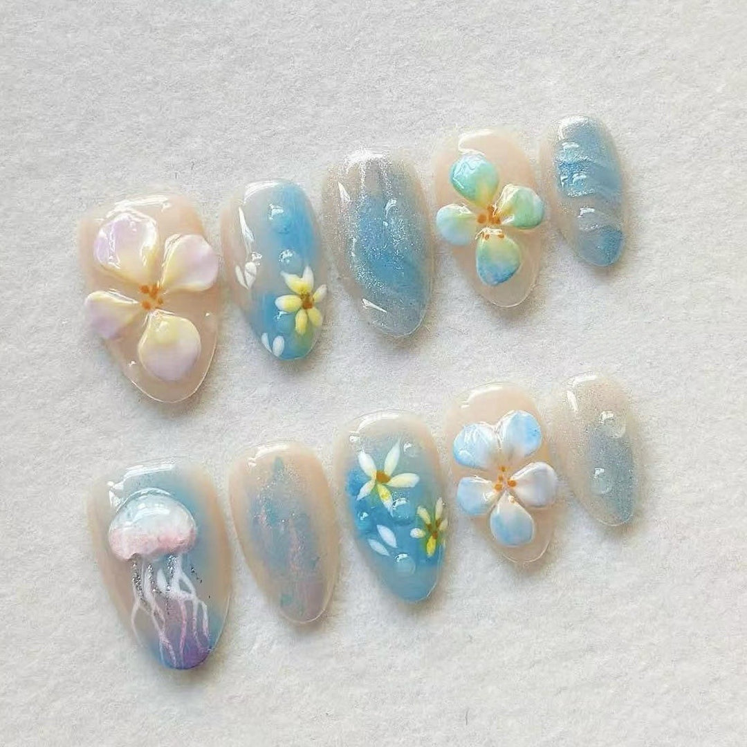 Floral-Inspired Artistic Press-On Nail Set