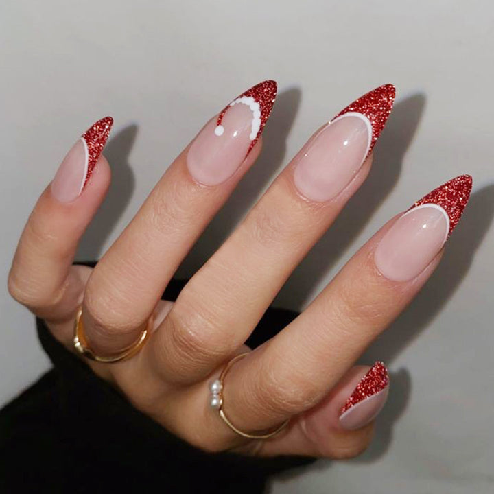 Festive French Tip Press-On Nail Set Stornfield