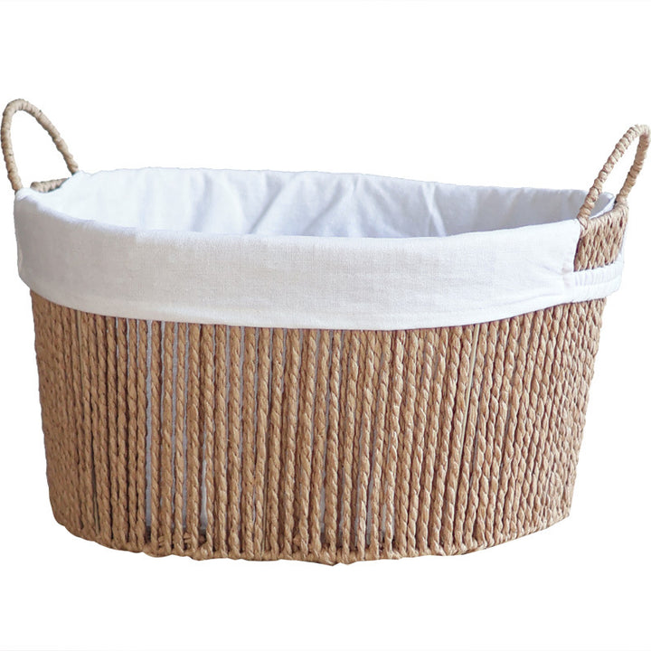 Handcrafted storage basket with white cotton lining Stornfield