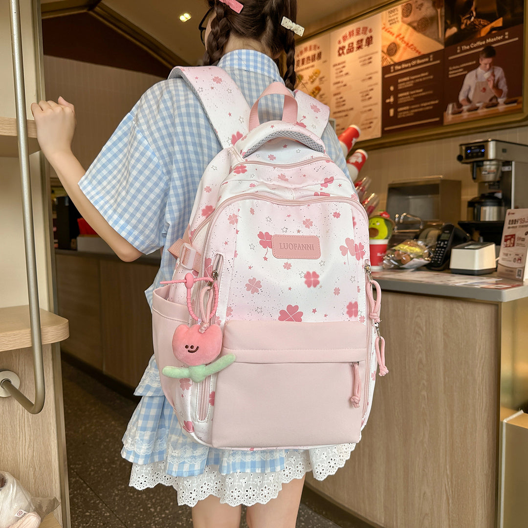 Stylish Floral Print Student Backpack Stornfield