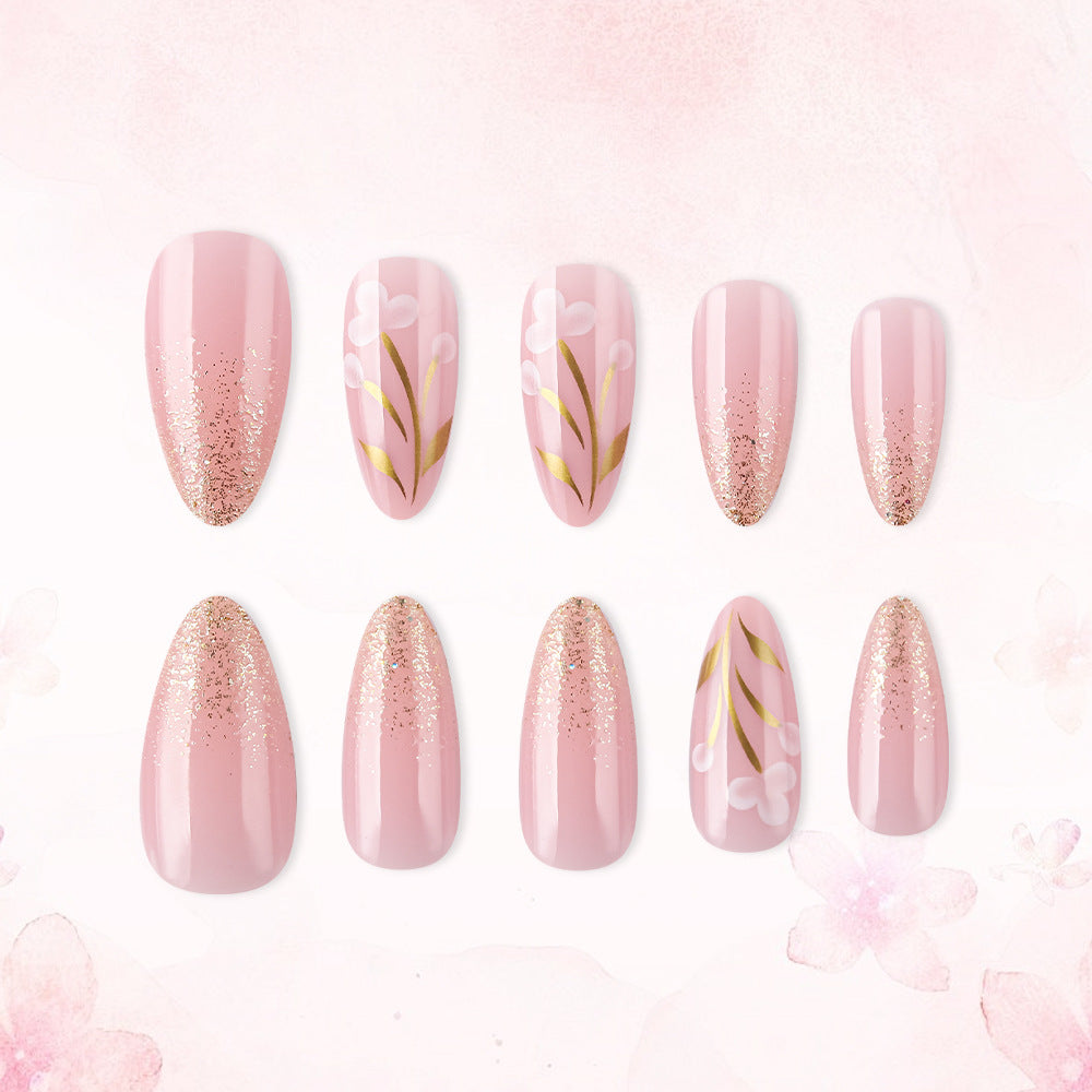 Artistic Floral Press-On Nail Set Stornfield