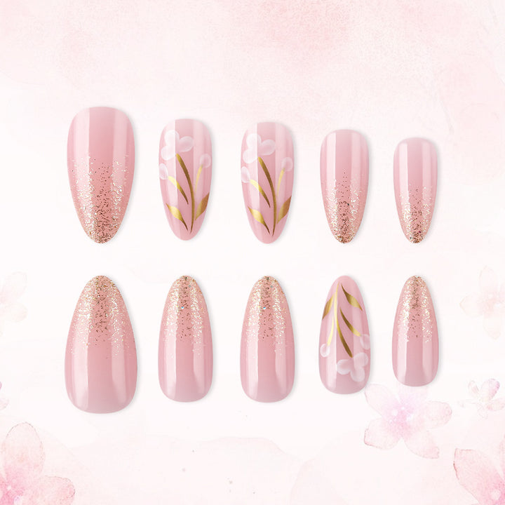 Artistic Floral Press-On Nail Set Stornfield