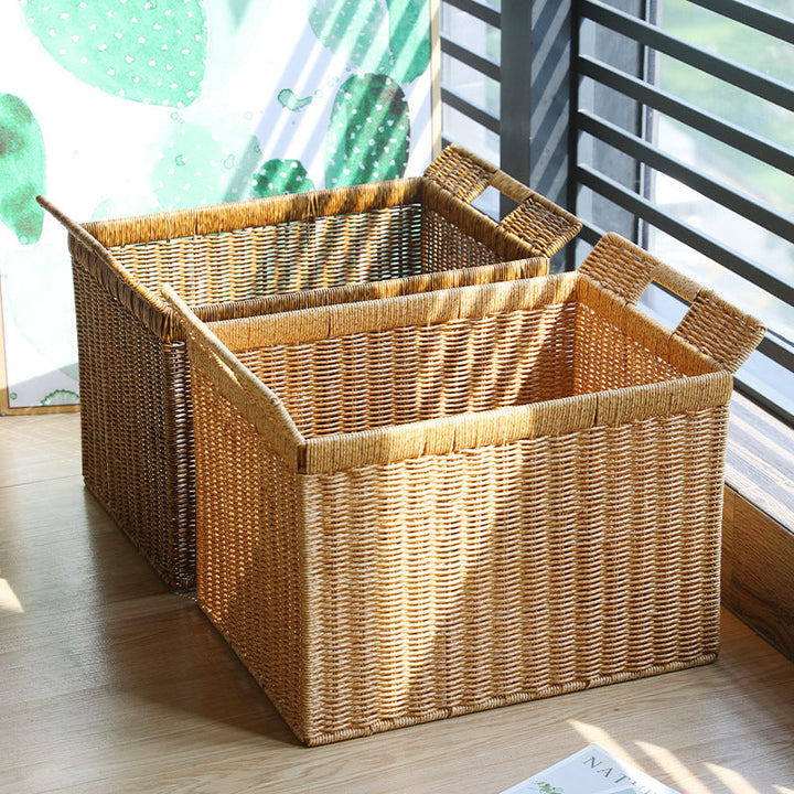 Handcrafted Woven Storage Cube with Ergonomic Handles Stornfield