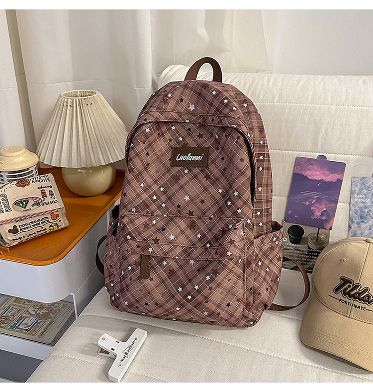Stylish Checked Pattern Backpack Stornfield