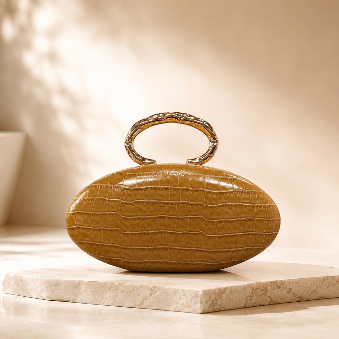 Artistic Curved Handle Acrylic Clutch