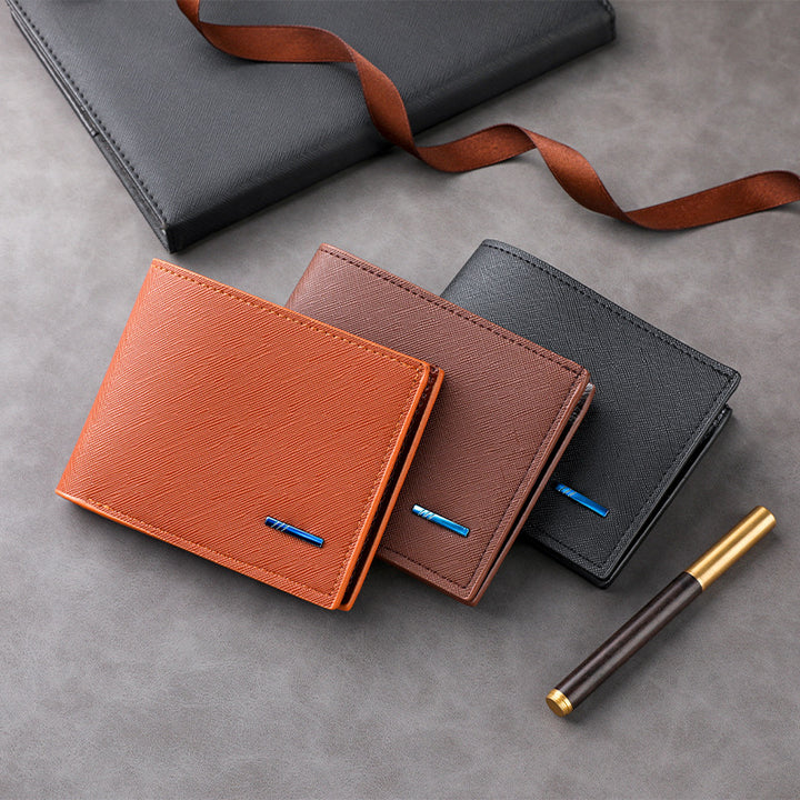 Textured Bi-Fold Leather Wallet Stornfield