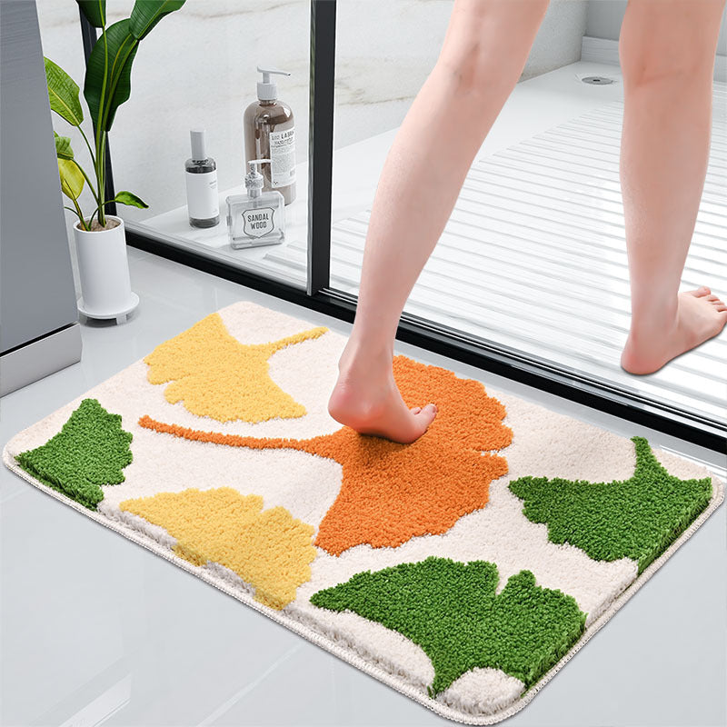 Floral-Themed Absorbent Bathroom Mat