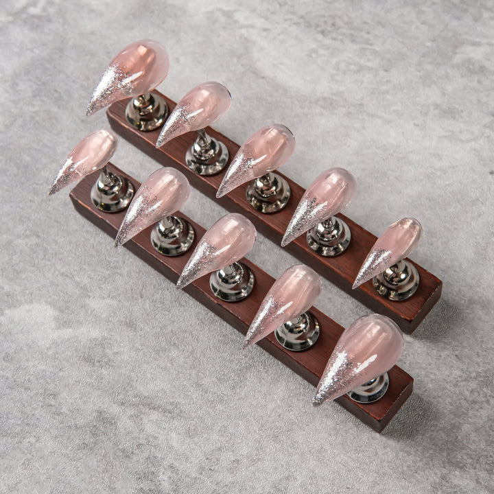 Stiletto Press-On Nail Enhancements with Gem Accents