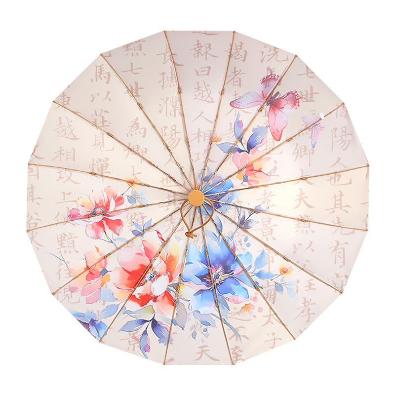 Women's Foldable Umbrella with Floral Accents and Sturdy Frame Stornfield