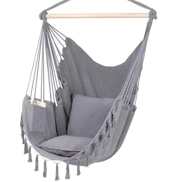 Hanging chair with pocket and cushion Stornfield