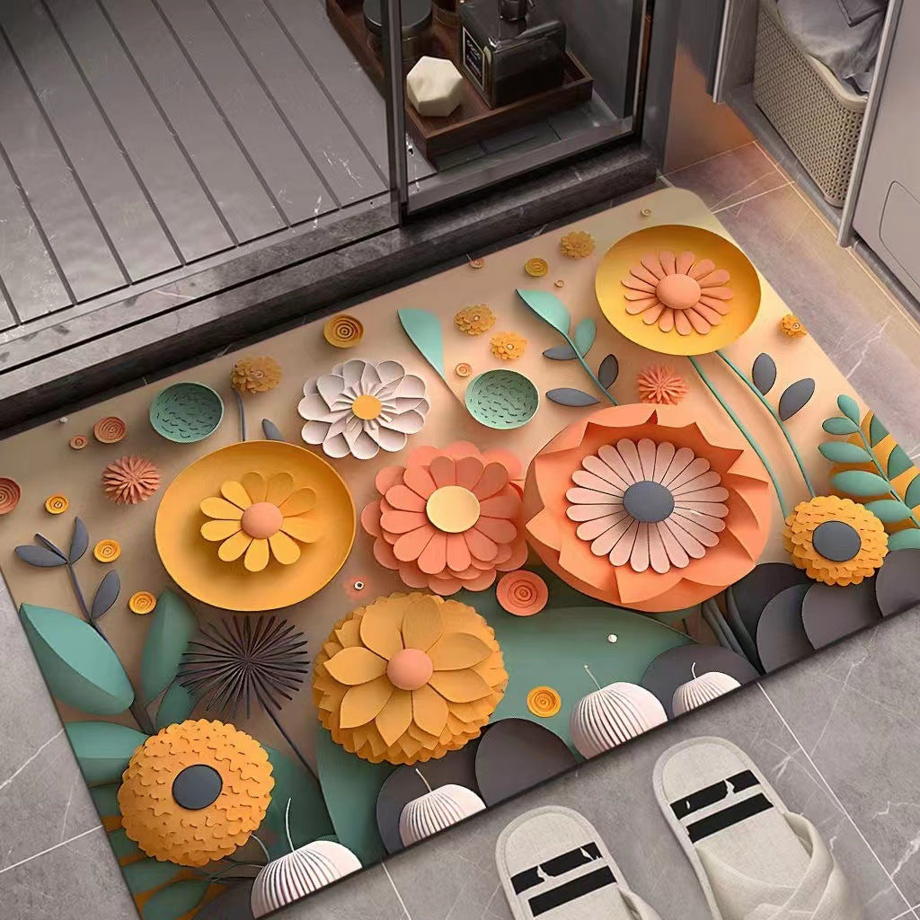 3D Textured Floral Mat Stornfield