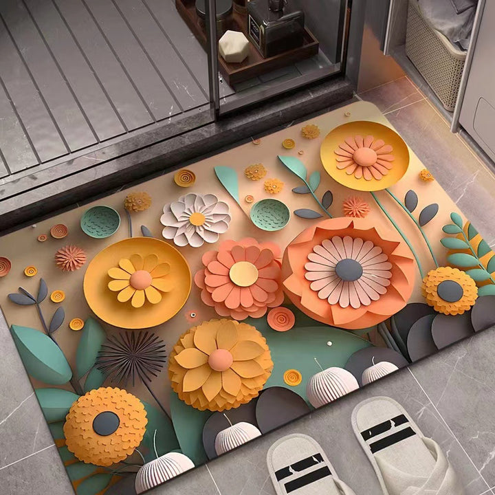 3D Textured Floral Mat Stornfield