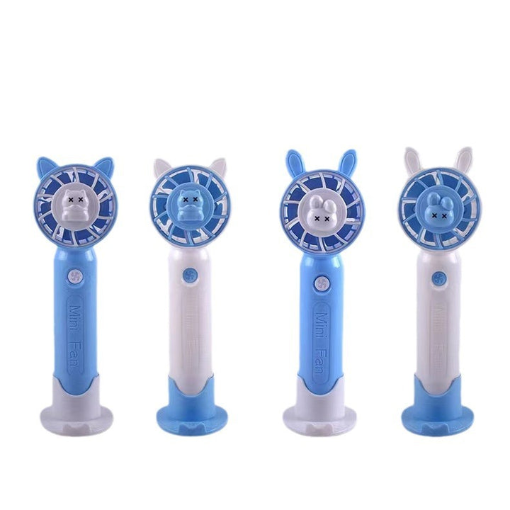 Unisex nan portable rechargeable handheld desk fan with silicone suction base and quiet brushless motor Stornfield
