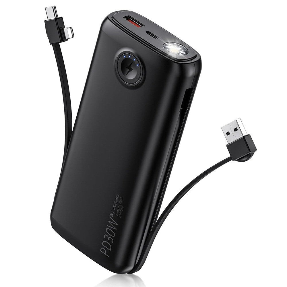 Portable power bank with digital charging display and LED lamp Stornfield