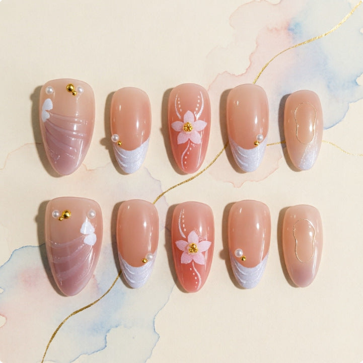 Artificial nails with floral details Stornfield