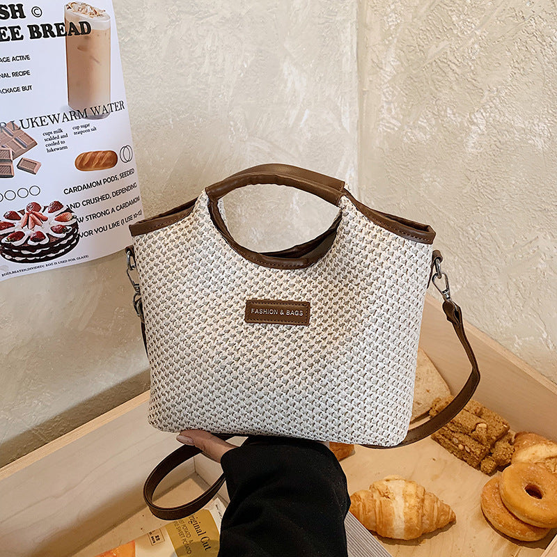 Stylish Woven Handheld Tote Bag