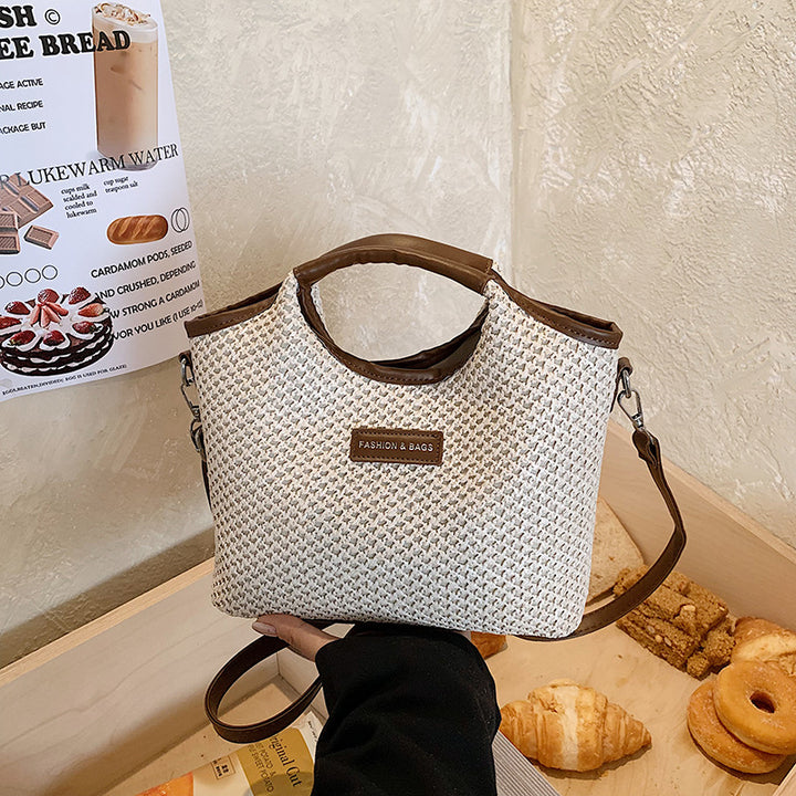 Stylish Woven Handheld Tote Bag