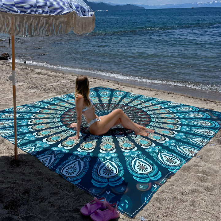 Mandala Design Beach Mat Stornfield