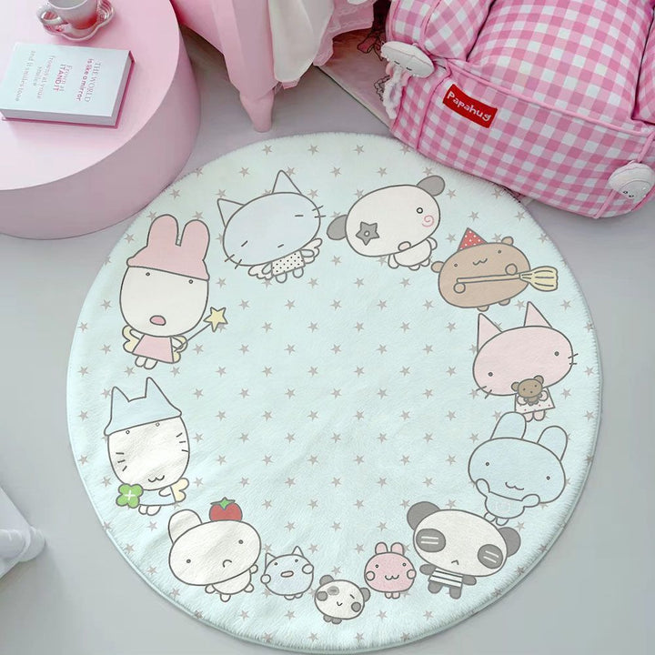Cute Cartoon Character Printed Area Rug