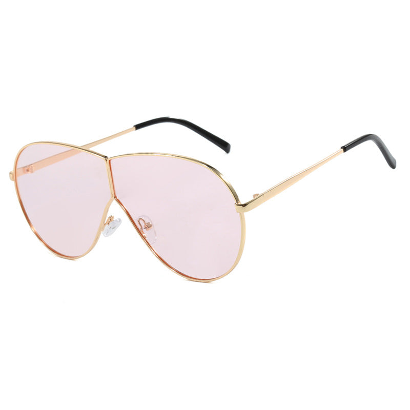 Women's pilot sunglasses with elegant golden frame and blue lenses Stornfield