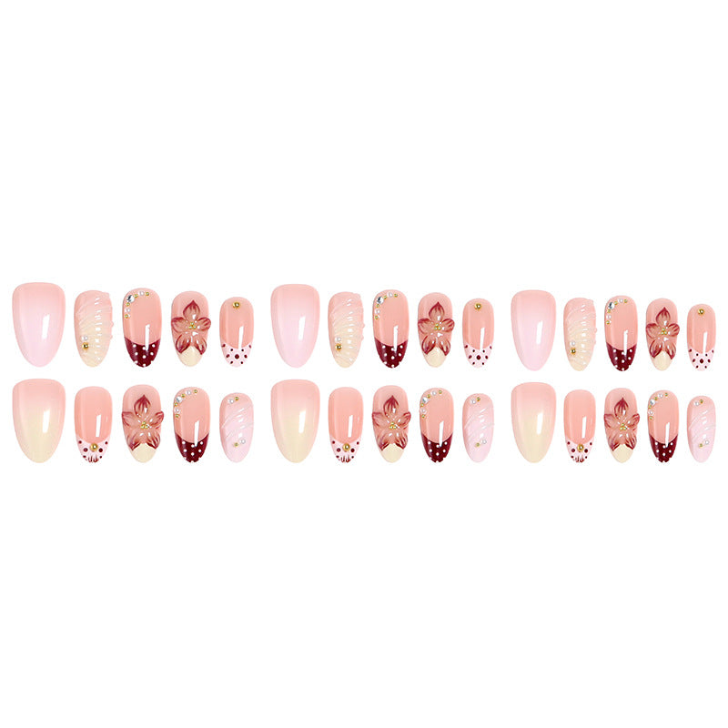 Elegant artificial nails set with floral accents Stornfield