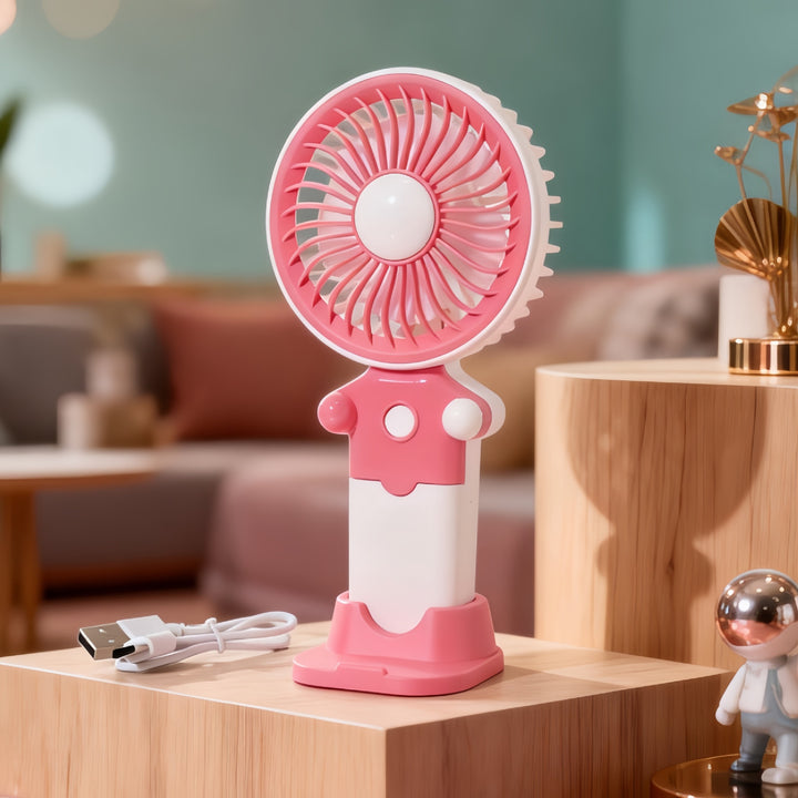 Women's Portable Hand Fan with USB Charging Function and Flexible Tilt Adjustment Stornfield