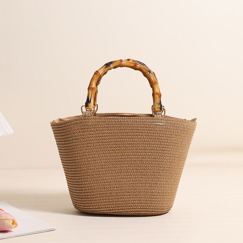 Elegant Bast bag with bamboo handles Stornfield