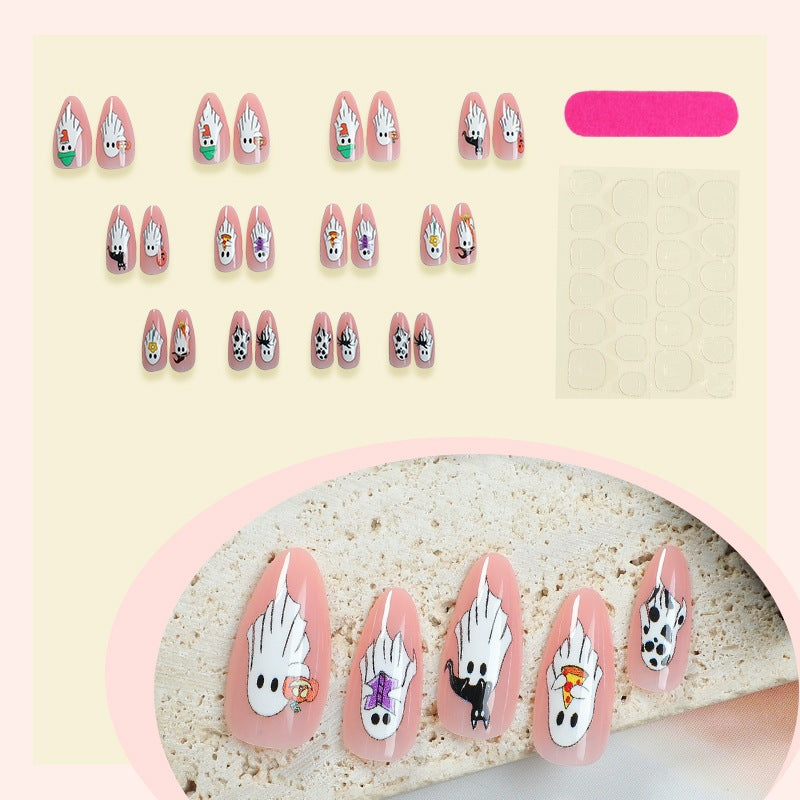 Creative Acrylic Nail Set with Halloween Motifs Stornfield