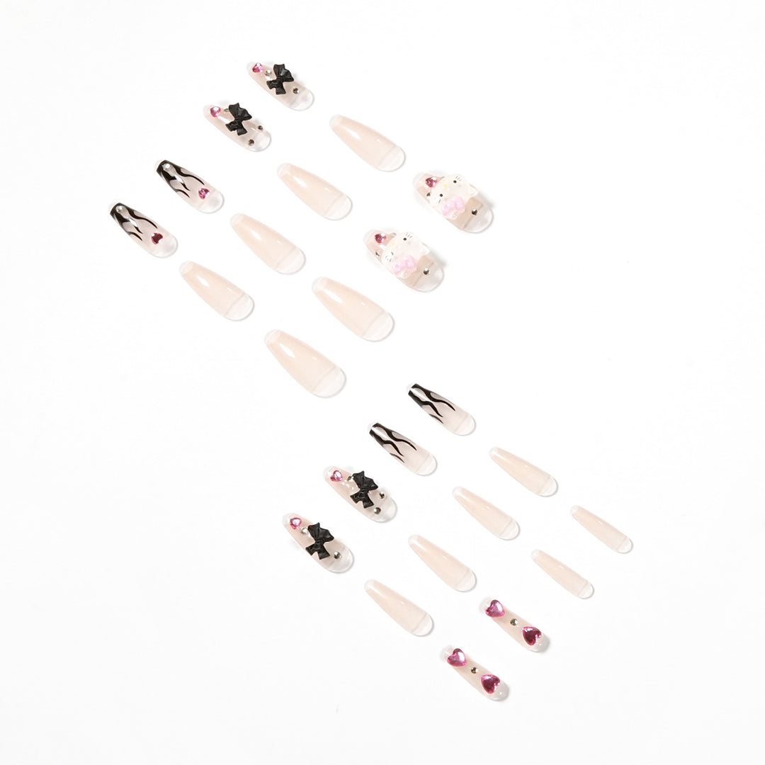 Artful nail extensions with Hello Kitty and floral accents Stornfield