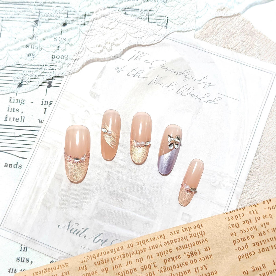 Glamorous Nail Set with Rhinestones Stornfield