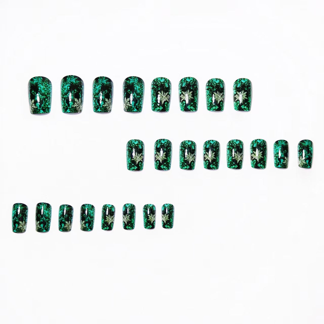 Creative artificial nails with a winter snowflake design Stornfield