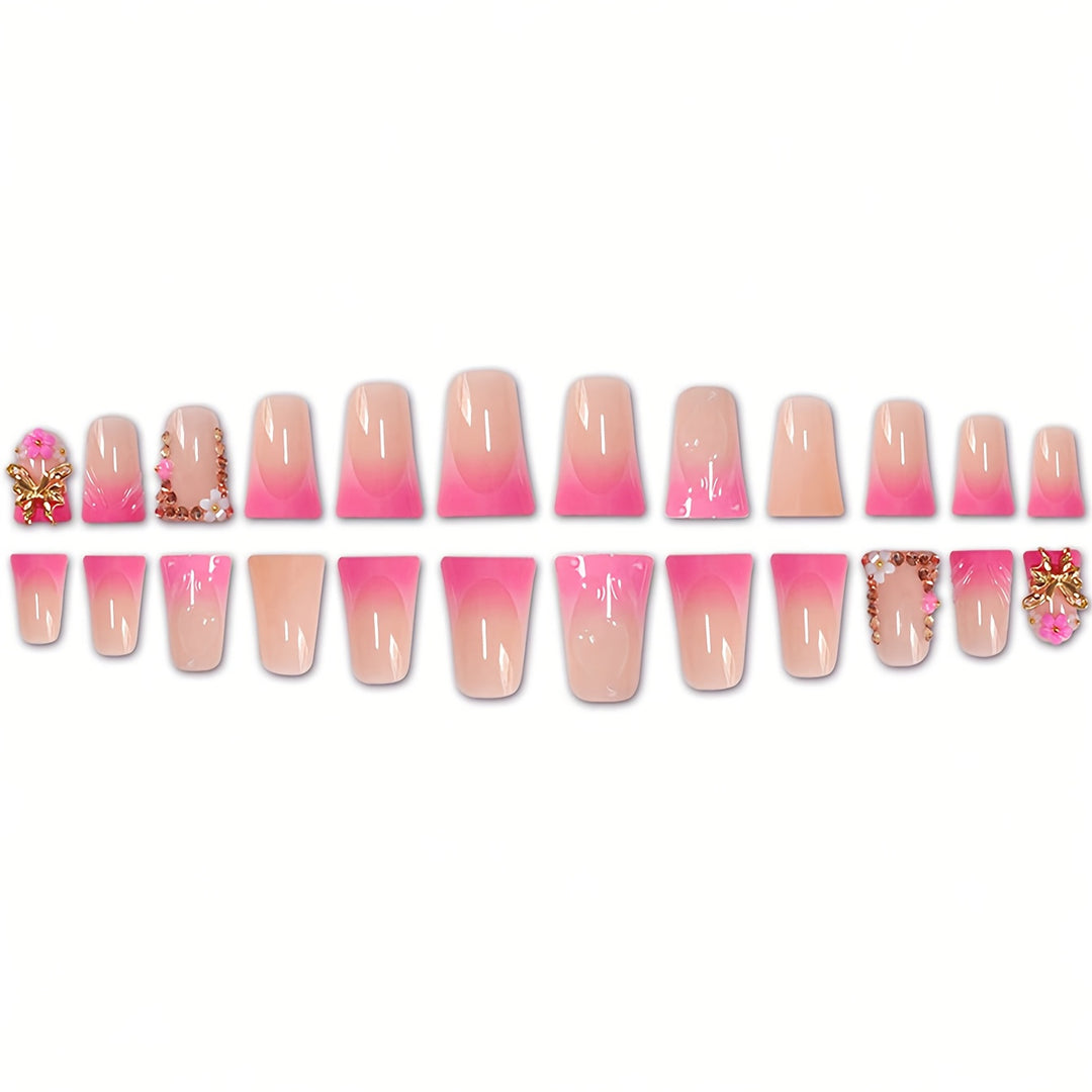 Elegant Floral Press-On Nails Stornfield